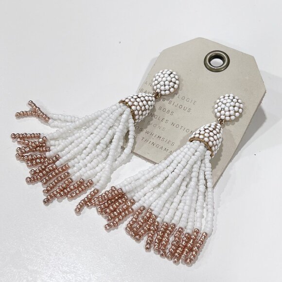 Anthropologie Beaded Tassel Earrings - Picture 3 of 5